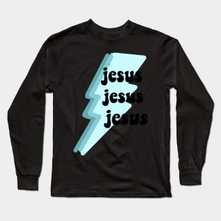 Jesus Jesus Jesus- Blue Long Sleeve T-Shirt